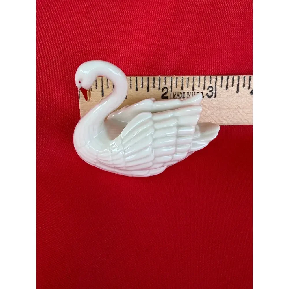 Vintage Lenox Porcelain Swan Place Card Holder Coquette Aesthetic 24K Gold Trim